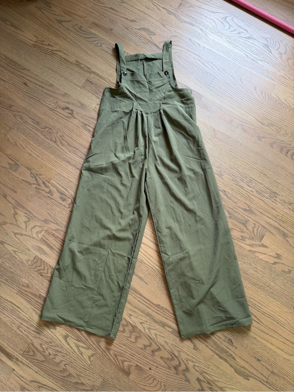 Olive Green Wide-Leg Overalls